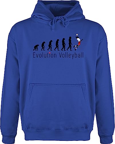 Shirtracer Hoodie Herren Pullover Männer - Entwicklung und Outfit - Volleyball Evolution - XL - Royalblau - vollyball Geschenk volleyballer jh001 Geschenke von Shirtracer