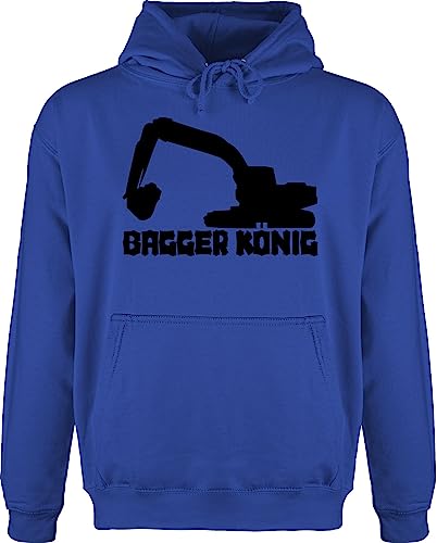 Shirtracer Hoodie Herren Pullover Männer - Fahrzeuge - Bagger König - L - Royalblau - männertagsgeschenke Pulli männertag Kapuzenpullover Fahrzeug jh001 von Shirtracer