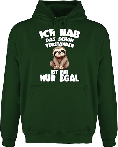 Shirtracer Hoodie Herren Pullover Männer - - Ich hab das Schon verstanden ist Mir nur egal Lustiger Spruch Faultier - 3XL - Dunkelgrün - lustige sprüche Pulli Habe Kapuzenpullover von Shirtracer