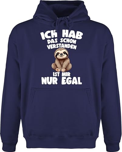 Shirtracer Hoodie Herren Pullover Männer - Ich hab das Schon verstanden ist Mir nur egal Lustiger Spruch Faultier - 4XL - Navy Blau - lustige sprüche Kapuzenpullover Habe Pulli von Shirtracer