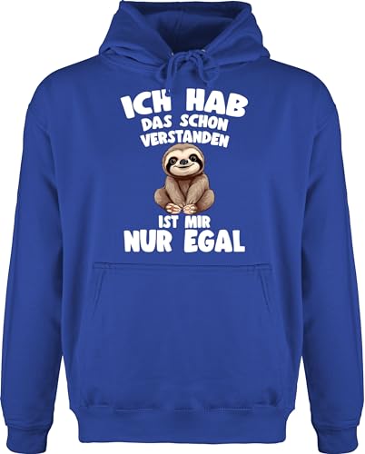 Shirtracer Hoodie Herren Pullover Männer - Ich hab das Schon verstanden ist Mir nur egal Lustiger Spruch Faultier - XL - Royalblau - lustige sprüche Kapuzenpullover Habe Pulli von Shirtracer