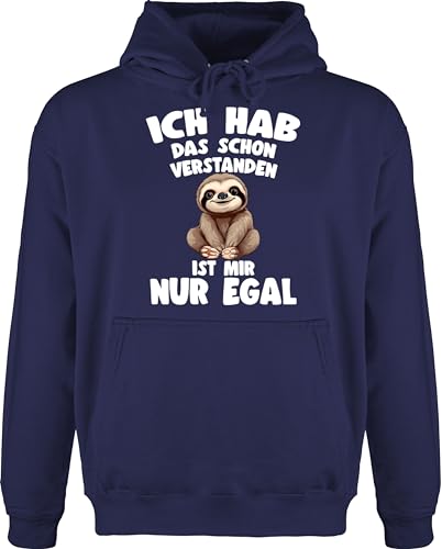 Hoodie Herren Pullover Männer - Ich hab das schon verstanden ist mir nur egal I Lustiger Spruch Faultier - XS - Navy Blau - pulli mit sprüchen sloth motiv lustige sprüche fun-kapuzenpullover von Shirtracer