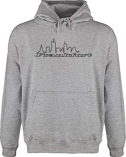 Shirtracer Hoodie Herren Pullover Männer - Frankfurt Skyline FRA - M - Grau meliert - Stadt Frankfurter von Shirtracer