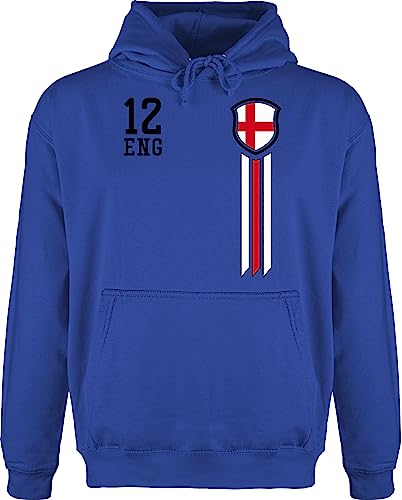 Shirtracer Hoodie Herren Pullover Männer - Fußball EM WM - 12. Mann England Fanshirt - M - Royalblau - em- Fanartikel Fan Fussball Europameisterschaft 2024 em24 von Shirtracer