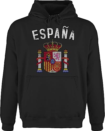 Shirtracer Hoodie Herren Pullover Männer - Fußball EM - Spanien Wappen WM - 5XL - Schwarz - Fussball fussbal Hoody Europameisterschaft 2024 Kapuzenpullover em- Fanartikel Pulli fu Ball von Shirtracer