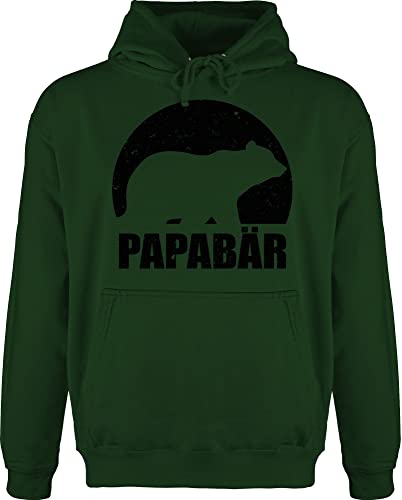 Shirtracer Hoodie Herren Pullover Männer - Geschenk zum Vatertag - Papa Bär I Papabär - S - Dunkelgrün - Vatertagsgeschenk für Vatertagsgeschenke Bear Pulli Geschenke Vater Kapuzenpullover Fater Tag von Shirtracer
