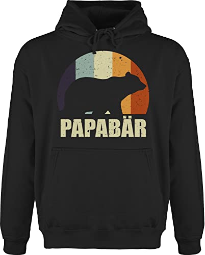 Hoodie Herren Pullover Männer - Geschenk zum Vatertag - Papa Bär Papa Bear - 4XL - Schwarz - Daddy Geschenke Beste Vatertagsgeschenk Vater Tag besten Vatertagsgeschenke maennertag männertags von Shirtracer