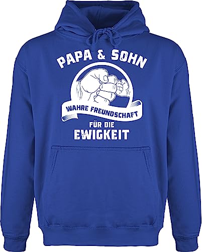 Hoodie Herren Pullover Männer - Geschenk zum Vatertag - Papa und Sohn - Wahre Freundschaft für die Ewigkeit weiß - L - Royalblau - vatertagsgeschenke vatertagsgeschenk geschenke vater fater tag von Shirtracer