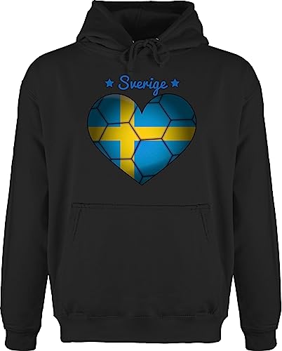 Shirtracer Hoodie Herren Pullover Männer - Handball WM 2023 Trikot Ersatz - Handballherz Schweden - XXL - Schwarz - Handballer Geschenke em Fan Geschenk sprüche Fans halbball Hoodies Handball. jh001 von Shirtracer