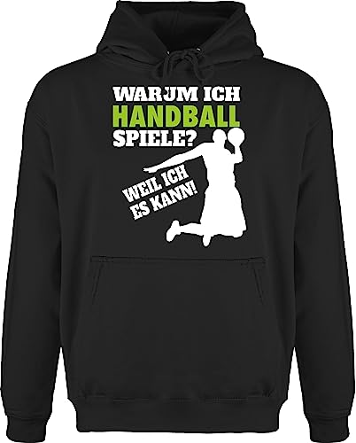 Hoodie Herren Pullover Männer - WM 2023 Trikot Ersatz - Warum ich Handball spiele? - weiß - 4XL - Schwarz - handballer halbball em fan fans geschenk 2022 geschenke sprüche beachhandball jh001 von Shirtracer