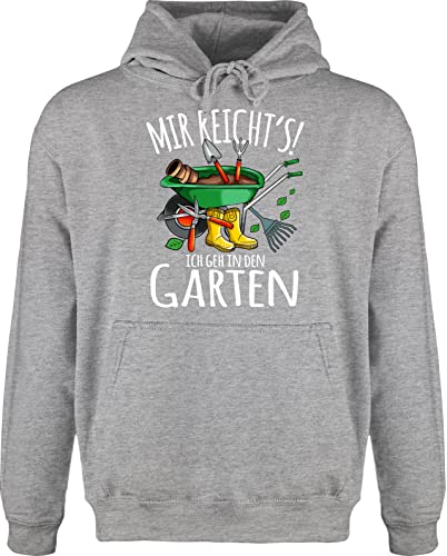 Hoodie Herren Pullover Männer - Hobby Outfit - Mir reicht's ich GEH in den Garten - Gartenarbeit & Gärtnern - weiß - 4XL - Grau meliert - gärtner Hoody sprüche von Shirtracer