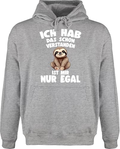 Shirtracer Hoodie Herren Pullover Männer - Ich hab das Schon verstanden ist Mir nur egal Lustiger Spruch Faultier - 4XL - Grau meliert - lustige sprüche Kapuzenpullover Habe Pulli Fun-Kapuzenpullover von Shirtracer