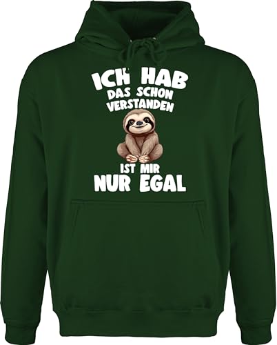 Hoodie Herren Pullover Männer - Ich hab das schon verstanden ist mir nur egal I Lustiger Spruch Faultier - M - Dunkelgrün - pulli mit sprüchen sloth motiv lustige sprüche fun-kapuzenpullover von Shirtracer