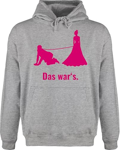 Shirtracer Hoodie Herren Pullover Männer - JGA Junggesellenabschied - Bräutigam Lustig Das Wars - XL - Grau meliert - jungesellenabschied jungesselnabschied Polterabend Hen Party poltern von Shirtracer