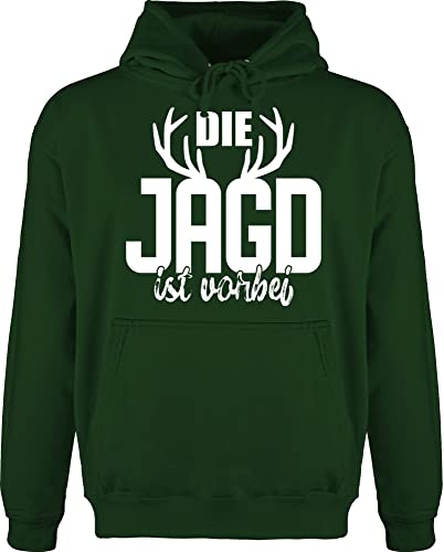 Hoodie Herren Pullover Männer - JGA Junggesellenabschied - Die Jagd ist vorbei - L - Dunkelgrün - jungesellenabschied team braeutigam hochzeit jungesellenen polterabend junggessellenabschied von Shirtracer