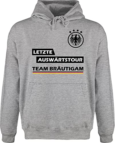 Shirtracer Hoodie Herren Pullover Männer - JGA Junggesellenabschied - Letzte Auswärtstour Team Bräutigam - 3XL - Grau meliert - jungesellenenabschied 2024 Mann polterleiberl Party Crew 2023 von Shirtracer