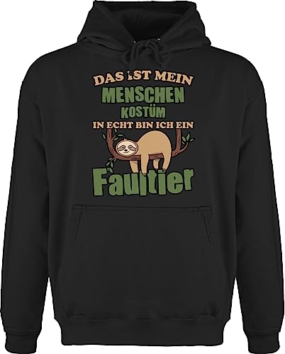 Shirtracer Hoodie Herren Pullover Männer - Karneval & Fasching - Das ist Mein Menschen Kostüm in echt Bin ich EIN Faultier I Fastnacht I Fasnacht I Fasnet - L - Schwarz - Faschings Sloth Pulli Outfit von Shirtracer
