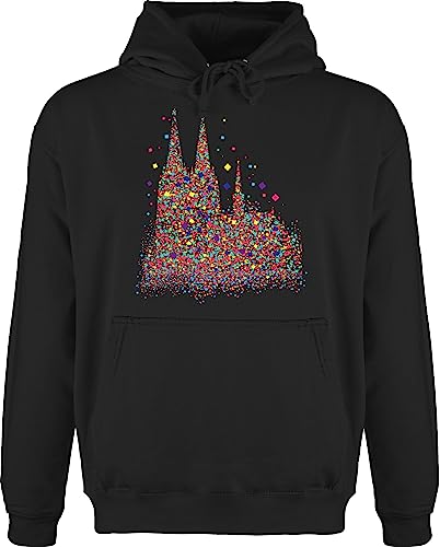 Hoodie Herren Pullover Männer - Karneval & Fasching - Kölner Dom Konfetti - 5XL - Schwarz - kostùm faschings strassenkarneval karnelval fastnacht karnevals köln fasching+verkleidung lustiges von Shirtracer