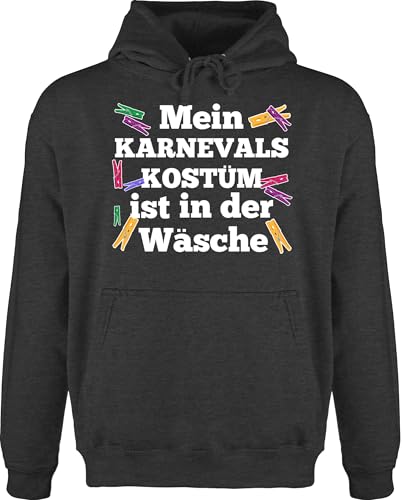 Hoodie Herren Pullover Männer - Karneval & Fasching - Mein Karnevals Kostüm ist in der Wäsche Klammern - L - Anthrazit meliert - faschings pulli outfit fassenacht pullis oberteile fastnacht hoody von Shirtracer