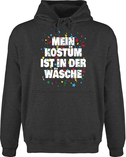 Shirtracer Hoodie Herren Pullover Männer - Karneval & Fasching - Mein Kostüm ist in der Wäsche Konfetti I Fastnacht I Fasnacht I Fasnet - 3XL - Anthrazit meliert - Faschings wäsche￼ Pulli Outfit von Shirtracer
