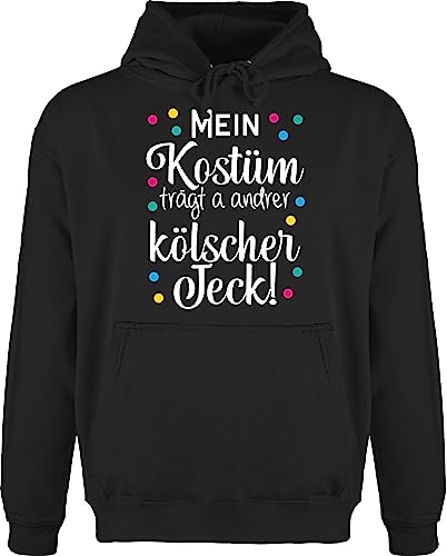 Shirtracer Hoodie Herren Pullover Männer - Karneval & Fasching - Mein Kostüm trägt a Anderer kölscher Jeck! -weiß - 3XL - Schwarz - Faschings köln Kapuzenpullover Outfit Karnevals kölsch Oberteile von Shirtracer