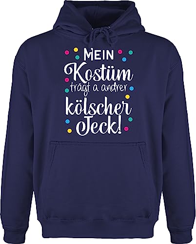 Shirtracer Hoodie Herren Pullover Männer - Karneval & Fasching - Mein Kostüm trägt a Anderer kölscher Jeck! -weiß - L - Navy Blau - Faschings köln Kapuzenpullover Outfit Karnevals kölsch Oberteile von Shirtracer