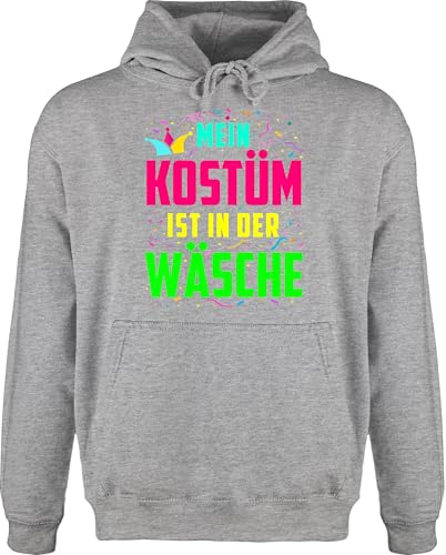Shirtracer Hoodie Herren Pullover Männer - Karneval & Fasching - Mein Kostüm ist in der Wäsche I Fastnacht I Fasnacht I Fasnet - 4XL - Grau meliert - Faschings bunt Pulli Outfit Karnevals Motto jh001 von Shirtracer