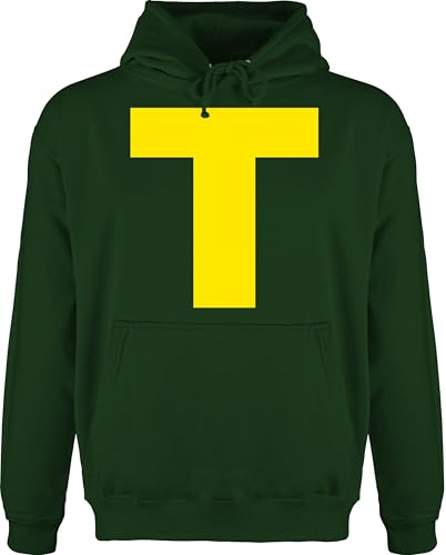 Shirtracer Hoodie Herren Pullover Männer - & Fasching - Kostüm Buchstabe T Streifenhörnchen Chipmunk Theodore I Faschings Kostüm Karneval Gruppenkostüm - 3XL - Dunkelgrün - Pulli mit Drauf Chipmunks von Shirtracer