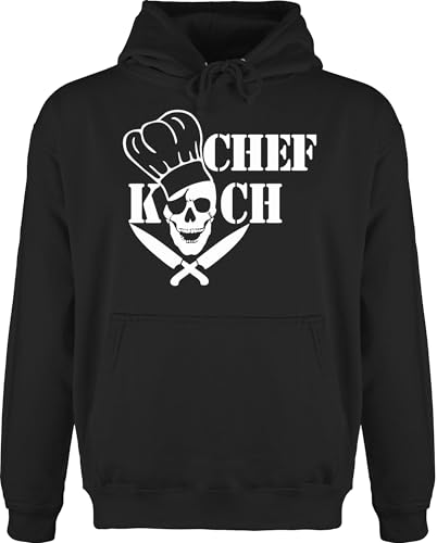 Shirtracer Hoodie Herren Pullover Männer - Küche - Chefkoch Totenkopf Skull - 4XL - Schwarz - koch Hoody küchen Geschenke aus der von Shirtracer