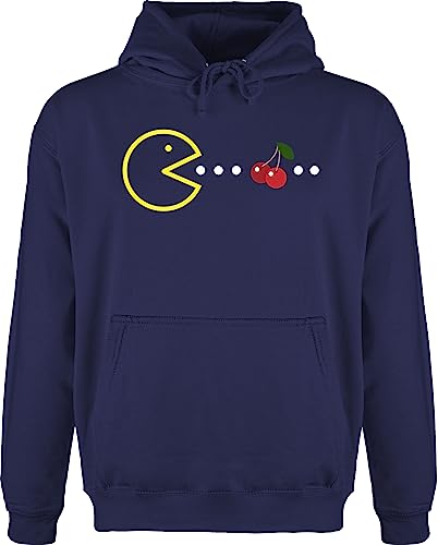 Hoodie Herren Pullover Männer - Nerd Geschenke - Retro Gamer-Motiv - S - Navy Blau - Kapuzenpullover sprüche Gamer zocker Gaming Pulli zocken 80er Game Hoodys Geek pc Nerds Games Geeks von Shirtracer