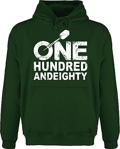 Shirtracer Hoodie Herren Pullover Männer - One Hundred and Eighty - weiß - L - Dunkelgrün - Sport Dart Darts von Shirtracer