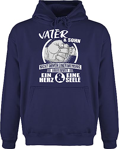 Hoodie Herren Pullover Männer - Partner-Look Familie Papa - Vater & Sohn Immer ein Herz & eine Seele - 5XL - Navy Blau - partner pulli und look partnerlook oberteil bester nicht einer meinung von Shirtracer