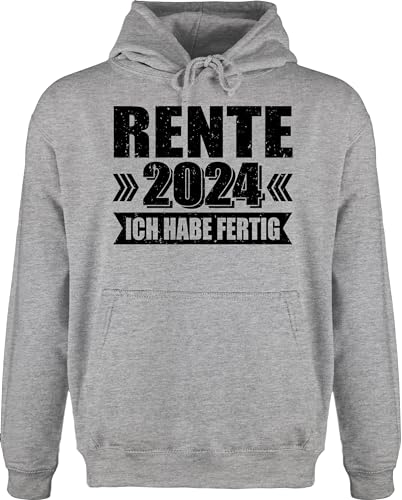 Shirtracer Hoodie Herren Pullover Männer - Rentner - Rente 2024 ich Habe fertig - L - Grau meliert - Geschenke für kollegin zum Abschied abschiedsgeschenk an kollegen Frauen im Ruhestand von Shirtracer