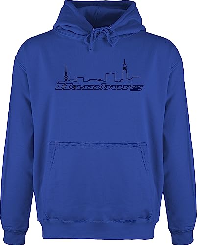 Shirtracer Hoodie Herren Pullover Männer - Hamburg Skyline - XL - Royalblau - Stadt Hamburger jh001 Hoody Pulli Kapuzenpullover von Shirtracer