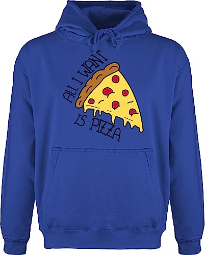Hoodie Herren Pullover Männer - Sprüche Statement - All I Want is Pizza - XL - Royalblau - koch Pulli küchen küche mit Aufschrift Statements sprüchen￼ Comic Geschenke aus der Spruch von Shirtracer