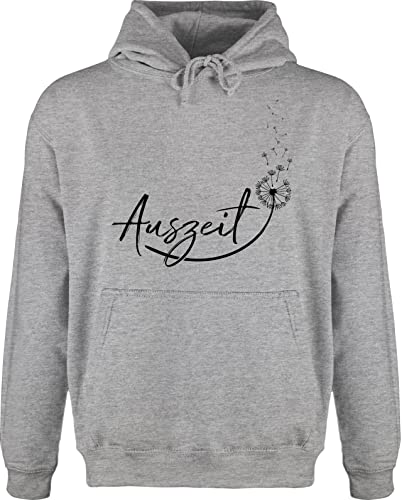 Shirtracer Hoodie Herren Pullover Männer - Sprüche Statement - Auszeit Entspannung Relaxen Pusteblume - XXL - Grau meliert - mit Aufschrift pusteblumen Hoody Statements Relax von Shirtracer