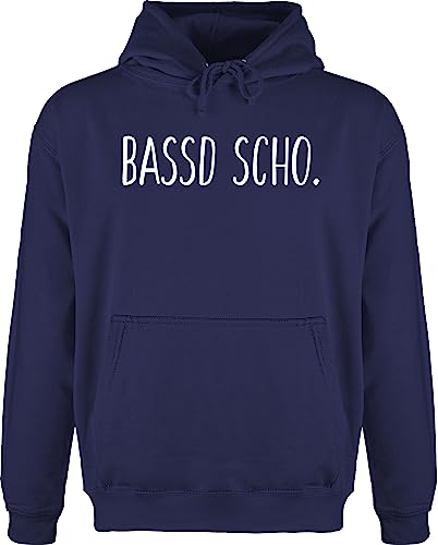 Hoodie Herren Pullover Männer - Sprüche Statement - Bassd scho - 5XL - Navy Blau - statements bayrischer witz kapuze mit aufschrift bast jh001 spruch kapuzenpullover hoodies pullis hoodies/pullis von Shirtracer