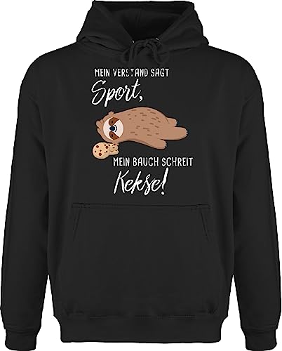 Shirtracer Hoodie Herren Pullover Männer - Sprüche Statement - Mein Bauch schreit Kekse! Faultier - XS - Schwarz - mit Aufschrift Kekse Pulli Statements Sloth Hoodies sprüchen fauli Kapuzenpullover Shirtracer Hoodie Herren Pullover Männer - Sprüche Statement - Mein Bauch schreit Kekse! Faultier - XS - Schwarz - mit Aufschrift Kekse Pulli Statements Sloth Hoodies sprüchen fauli Kapuzenpullover von Shirtracer