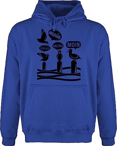 Hoodie Herren Pullover Männer - Sprüche Statement - Moin - Möwen - schwarz - 3XL - Royalblau - pulli mit aufschrift hoody spruch hoodies pullis kapuze kapuzenpulli hoddies/pullies kapuzenpullover von Shirtracer