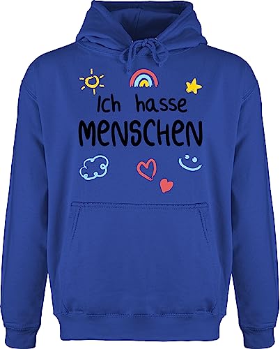 Shirtracer Hoodie Herren Pullover Männer - Sprüche Statement - Spruch - Ich Hasse Menschen - XXL - Royalblau - mit Aufschrift hassen Pulli Statements von Shirtracer