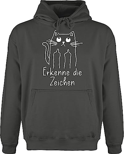 Hoodie Herren Pullover Männer - Sprüche Statement Spruch - Moin Ihr Spacken mit Anker I - XXL - Anthrazit - sprüche+Pullover sprueche spacke Fun-Kapuzenpullover sprueche+Pullover sprüchen von Shirtracer
