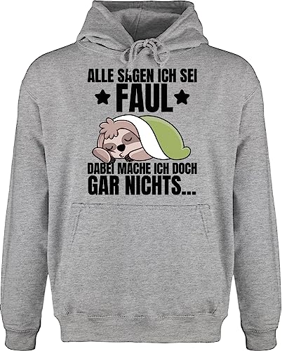 Shirtracer Hoodie Herren Pullover Männer - Sprüche Statement mit Spruch - Faultier - Alle Sagen ich sei Faul - 5XL - Grau meliert - sprüche+Pullover sprueche bösen sprüchen pullis sprueche+Pullover von Shirtracer