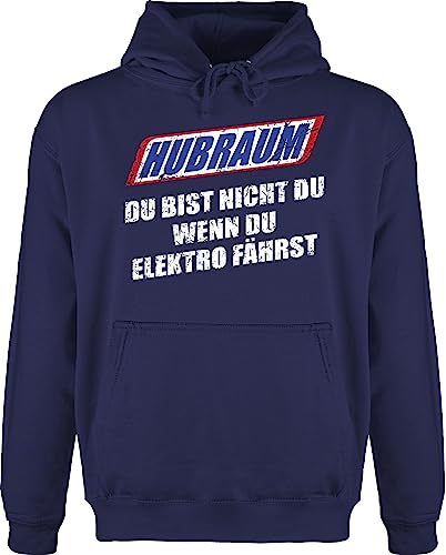 Shirtracer Hoodie Herren Pullover Männer - Sprüche Statement mit Spruch - Hubraum - du bist Nicht du, wenn du Elektro fährst - XL - Navy Blau - pullis sprüchen Kapuze lustige huddis Kapuzenpulli von Shirtracer