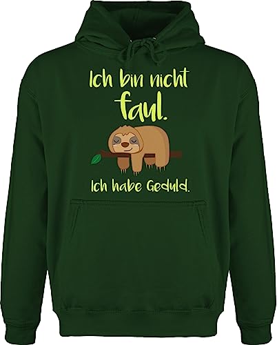 Hoodie Herren Pullover Männer - Sprüche Statement mit Spruch - Ich bin nicht faul farbig - XXL - Dunkelgrün - lustige sprüche+pullover sprueche sloth hoddies sprueche+pullover sprüchen geduld von Shirtracer