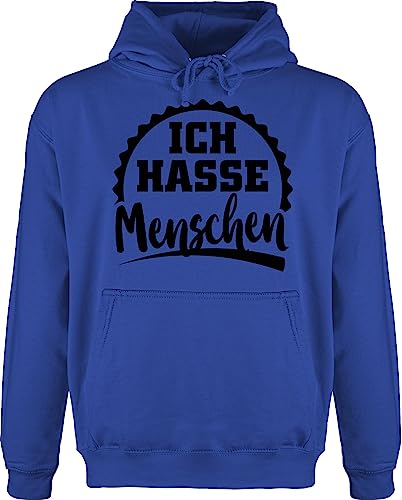 Shirtracer Hoodie Herren Pullover Männer - Sprüche Statement mit Spruch - Ich Hasse Menschen - Halbkreis - schwarz - XL - Royalblau - Kapuzenpullover spruechen Hoody sprüche, Statements von Shirtracer