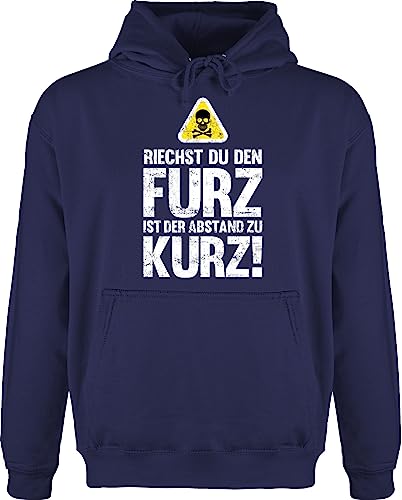 Hoodie Herren Pullover Männer - Sprüche Statement mit Spruch - Riechst du den Furz ist der Abstand zu kurz - 3XL - Navy Blau - spruch. sprueche+pullover geschenk zur einschulung sprüchen sprueche von Shirtracer