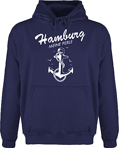 Shirtracer Hoodie Herren Pullover Männer - Stadt und City Outfit - Hamburg - Meine Perle - M - Navy Blau - Hamburger jh001 Souvenir Hoody Pulli von Shirtracer