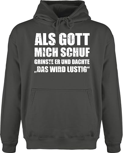 Hoodie Herren Pullover Männer - Statement - Als Gott mich schuf grinste er - Lustige Sprüche Witziger Spruch - XS - Anthrazit - kapuzenpulli mit pulli statements fun-kapuzenpullover huddy hoodies Hoodie Herren Pullover Männer - Statement - Als Gott mich schuf grinste er - Lustige Sprüche Witziger Spruch - XS - Anthrazit - kapuzenpulli mit pulli statements fun-kapuzenpullover huddy hoodies von Shirtracer