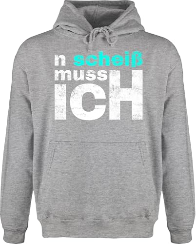 Shirtracer Hoodie Herren Pullover Männer - Statement - n scheiß muss ich - Sprüche Arbeit Schule Freunde - Einen Scheiss mach ich - 3XL - Grau meliert - Pulli Statements von Shirtracer