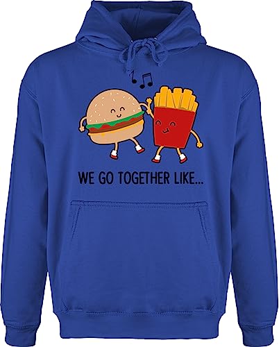 Hoodie Herren Pullover Männer - Valentinstag - We go together like... Burger und Pommes - XS - Royalblau - beste freunde valentinstaggeschenk valentines partner valentine and valentinsgeschenk Hoodie Herren Pullover Männer - Valentinstag - We go together like... Burger und Pommes - XS - Royalblau - beste freunde valentinstaggeschenk valentines partner valentine and valentinsgeschenk von Shirtracer